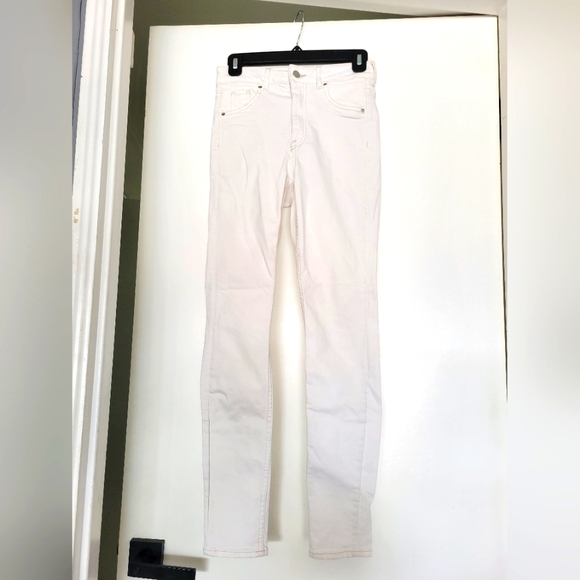 H&M White Curvy Jeggings Ultra High Waist Ankle Lenght Skinny‎ Size 2 & Denim - Picture 5 of 10
